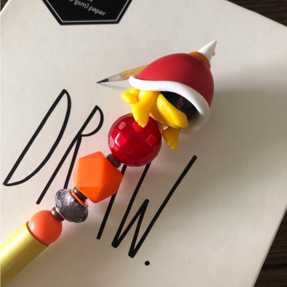 Super Mario Brothers: Spike Shell Turtle handmade beaded pen